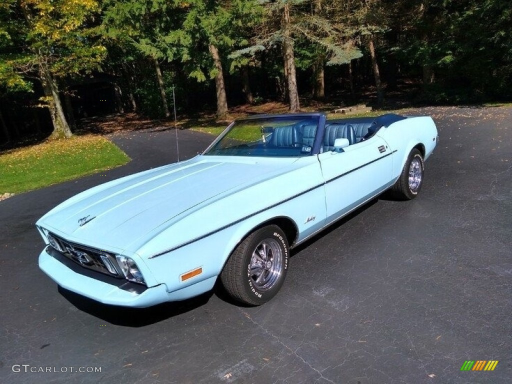 Light Blue 1973 Ford Mustang Convertible Exterior Photo #143866689