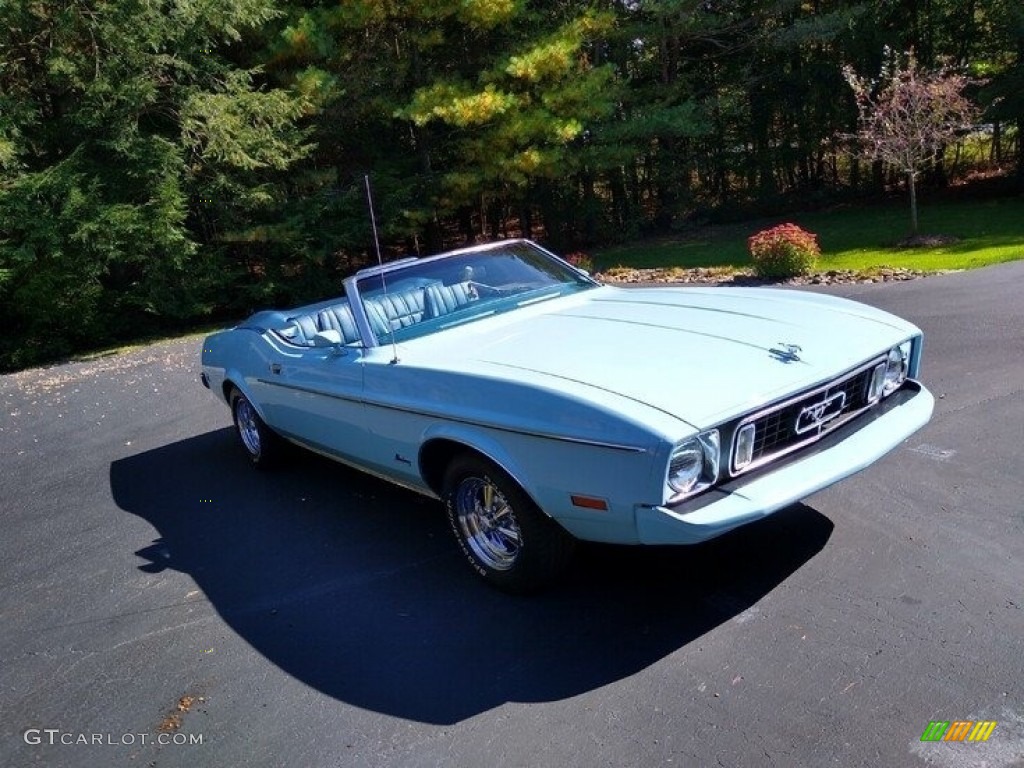 1973 Mustang Convertible - Light Blue / Blue photo #4