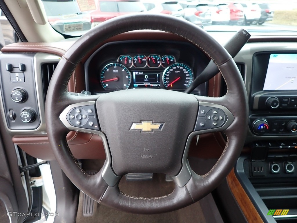 2015 Chevrolet Silverado 2500HD High Country Crew Cab 4x4 High Country Saddle Steering Wheel Photo #143870118