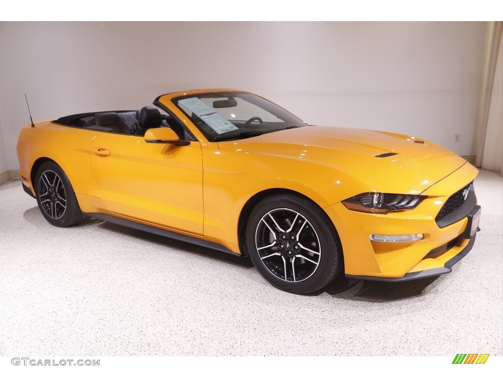 2018 Mustang EcoBoost Convertible - Orange Fury / Ebony photo #1