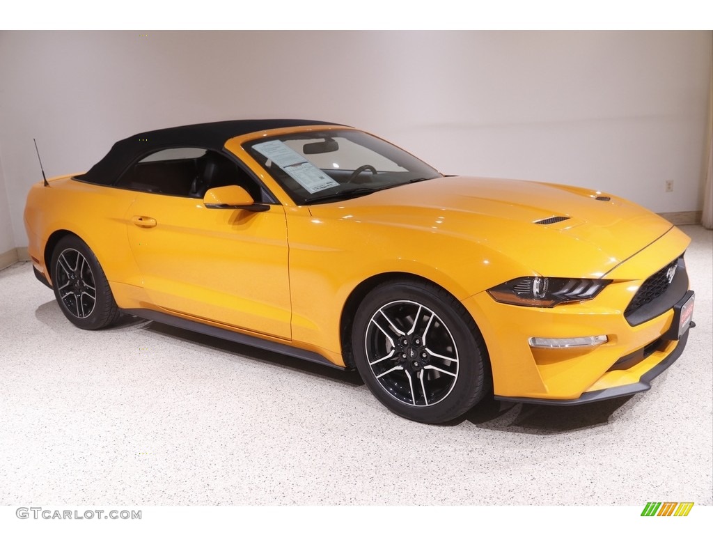 2018 Mustang EcoBoost Convertible - Orange Fury / Ebony photo #2