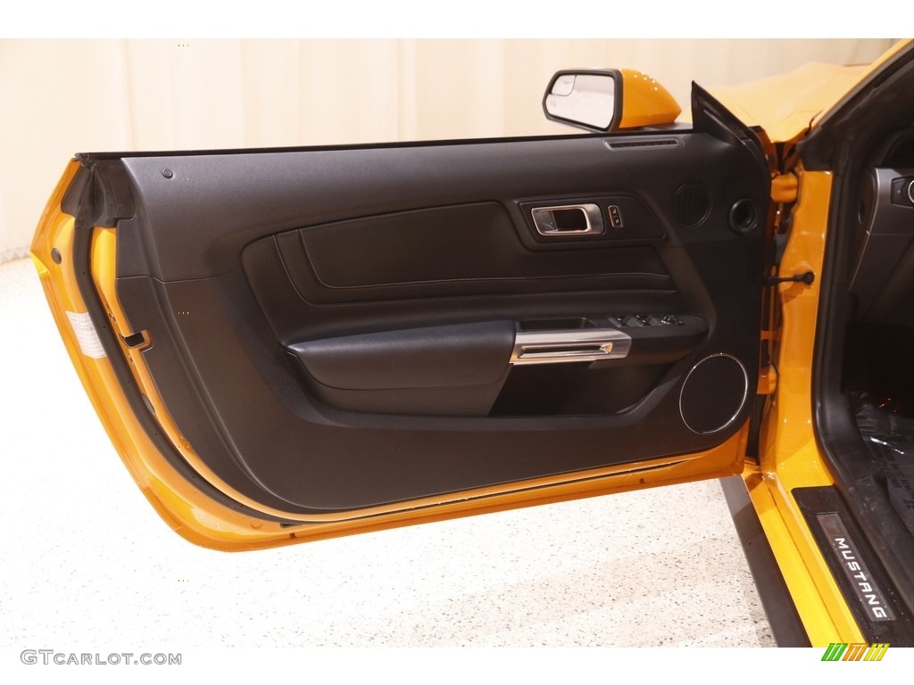 2018 Ford Mustang EcoBoost Convertible Ebony Door Panel Photo #143870979