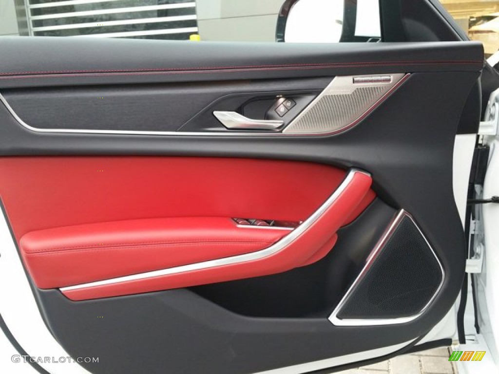 2022 Jaguar XF R-Dynamic SE AWD Mars Red/Ebony Door Panel Photo #143871075