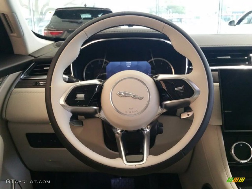 2022 Jaguar F-PACE P250 S Light Oyster/Ebony Steering Wheel Photo #143871561