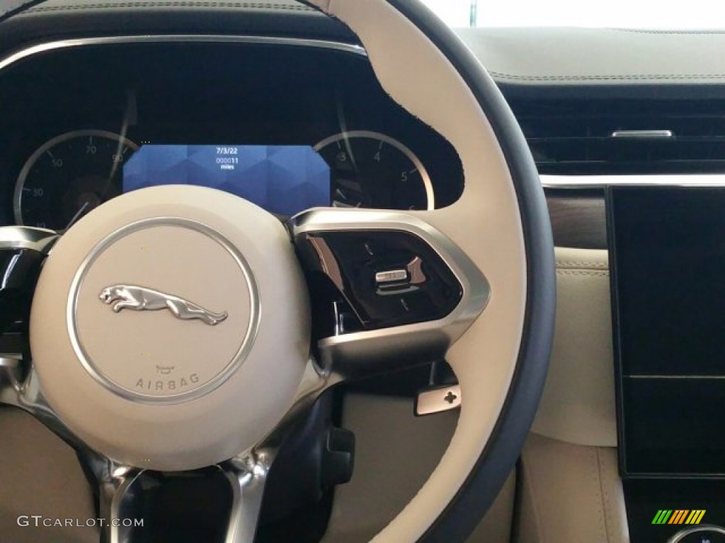 2022 Jaguar F-PACE P250 S Light Oyster/Ebony Steering Wheel Photo #143871588