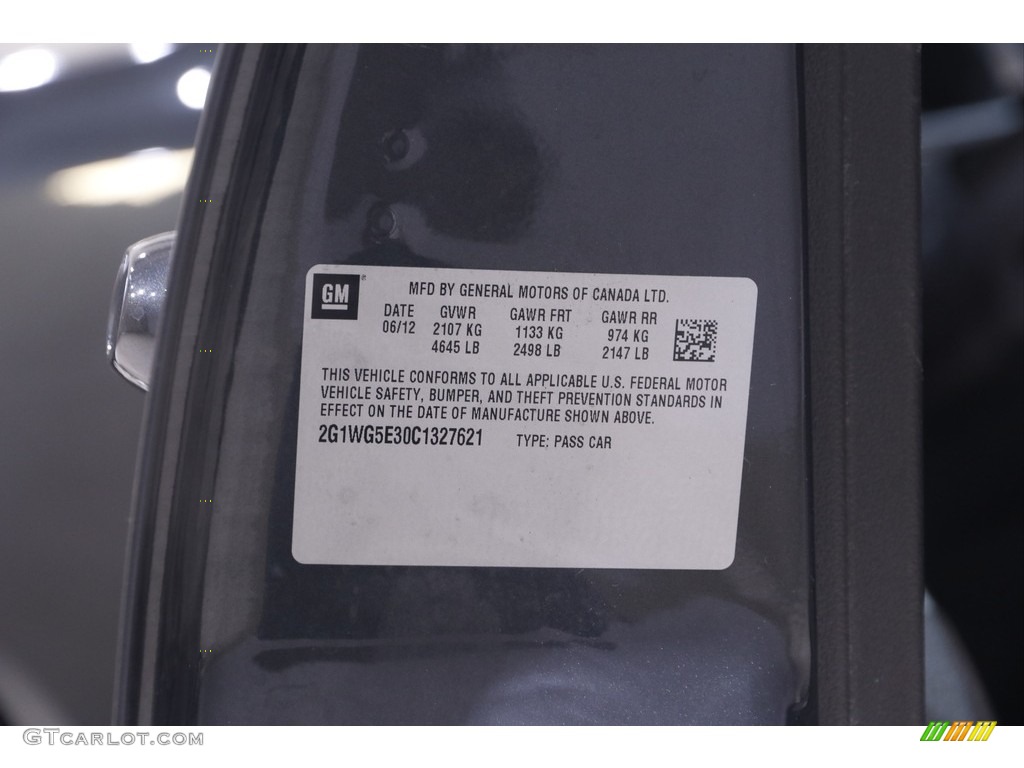 2012 Impala LT - Ashen Gray Metallic / Ebony photo #16
