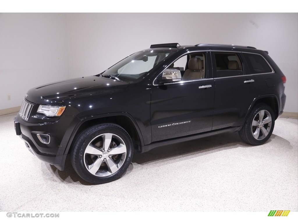 2015 Grand Cherokee Overland 4x4 - Brilliant Black Crystal Pearl / Brown/Light Frost Beige photo #3