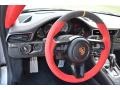 2019 Porsche 911 Black/Red Alcantara Interior Steering Wheel Photo