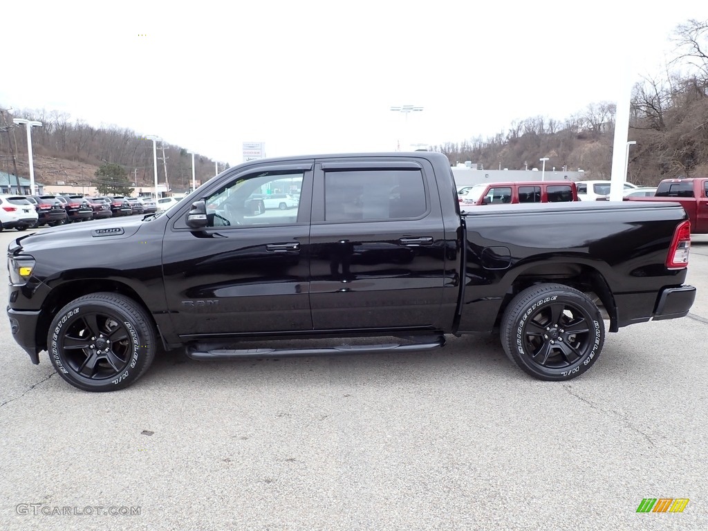 Diamond Black Crystal Pearl 2020 Ram 1500 Big Horn Night Edition Crew Cab 4x4 Exterior Photo #143875928