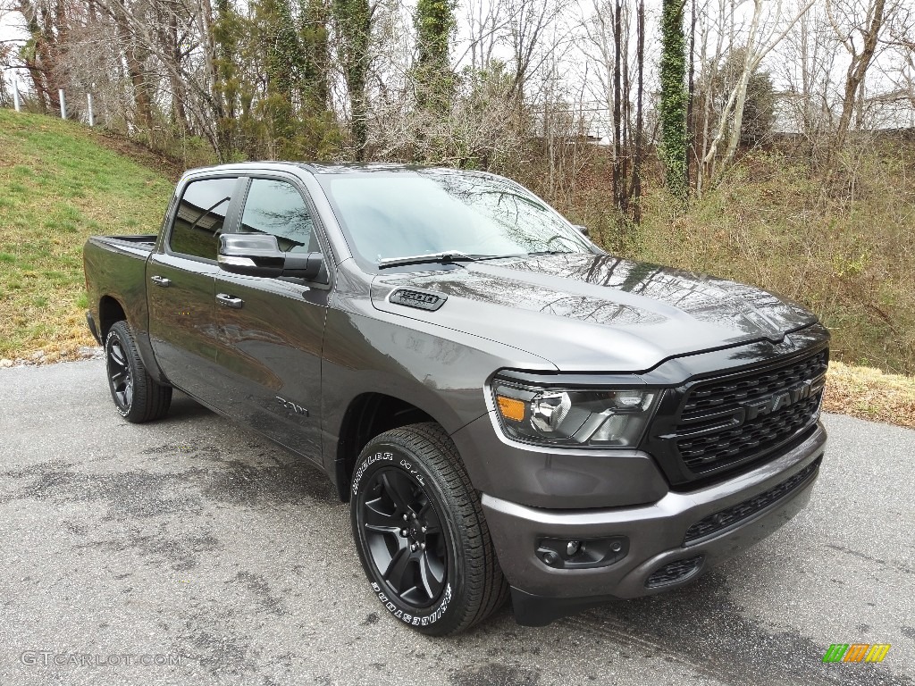 Granite Crystal Metallic 2022 Ram 1500 Big Horn Night Edition Crew Cab 4x4 Exterior Photo #143877383