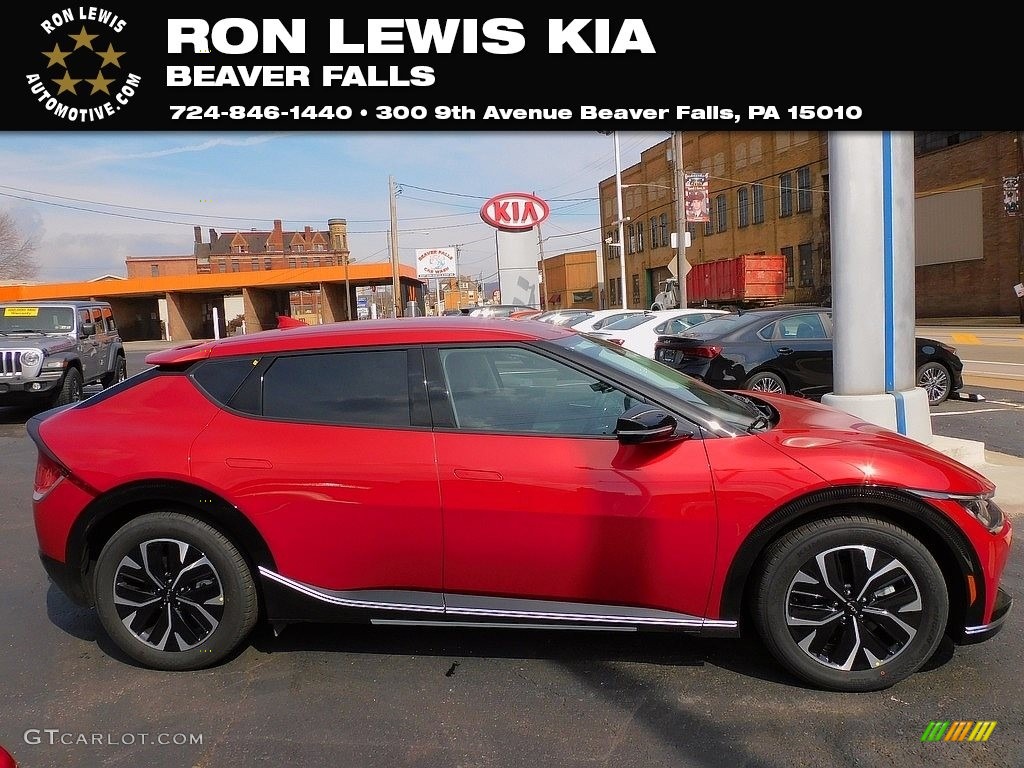 2022 EV6 Wind AWD - Runway Red / Black photo #1