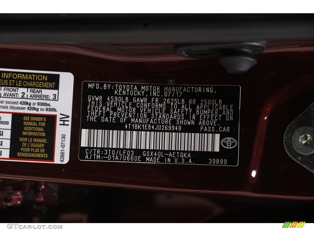 2018 Avalon XLE - Ooh La La Rouge Mica / Almond photo #23