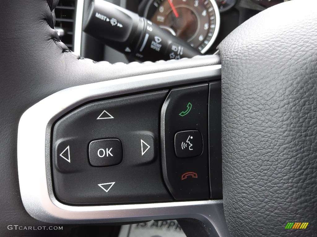 2022 Ram 1500 Big Horn Quad Cab Black/Diesel Gray Steering Wheel Photo #143886711