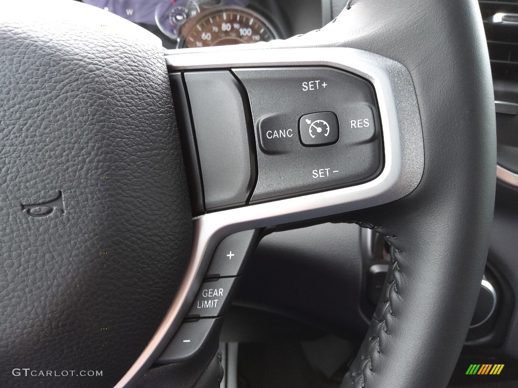 2022 Ram 1500 Big Horn Quad Cab Black/Diesel Gray Steering Wheel Photo #143886738