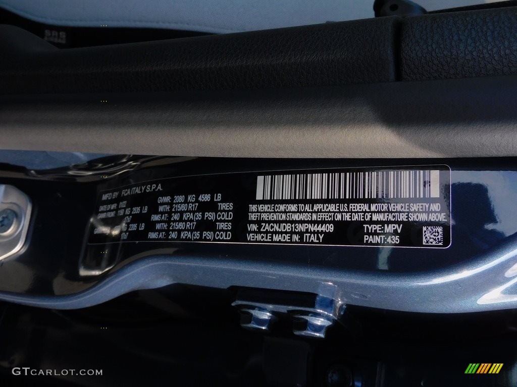 2022 Renegade Color Code 435 for Slate Blue Pearl Photo #143893886