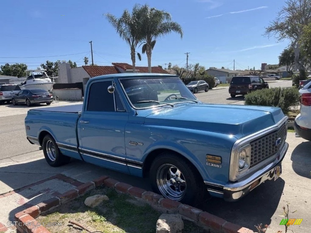 Hawaiin Blue 1972 Chevrolet C/K C10 Custom Deluxe Regular Cab Exterior Photo #143896004