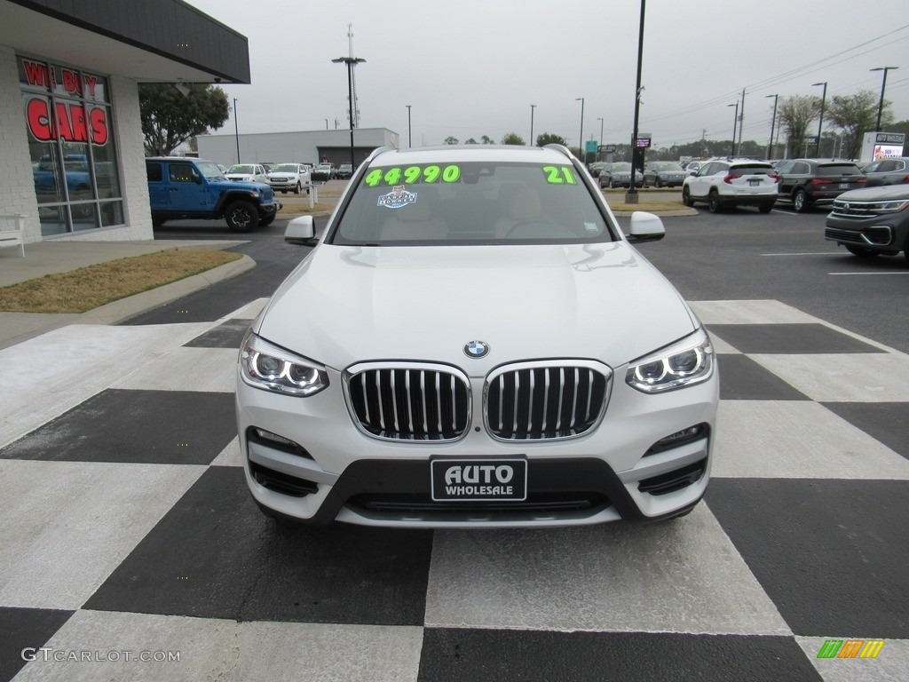 2021 X3 xDrive30i - Mineral White Metallic / Canberra Beige/Black photo #2