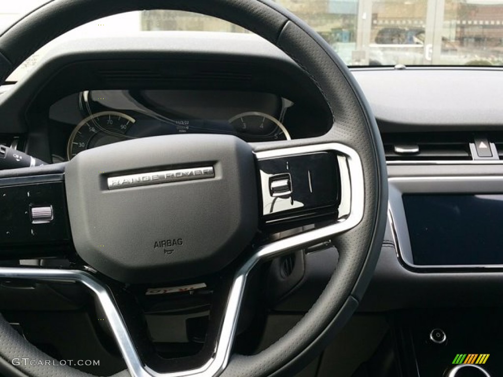 2022 Land Rover Range Rover Evoque R-Dynamic S Ebony Steering Wheel Photo #143898539