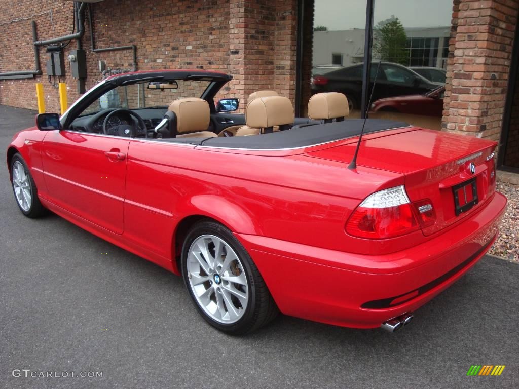 2005 3 Series 330i Convertible - Imola Red / Natural Brown photo #4