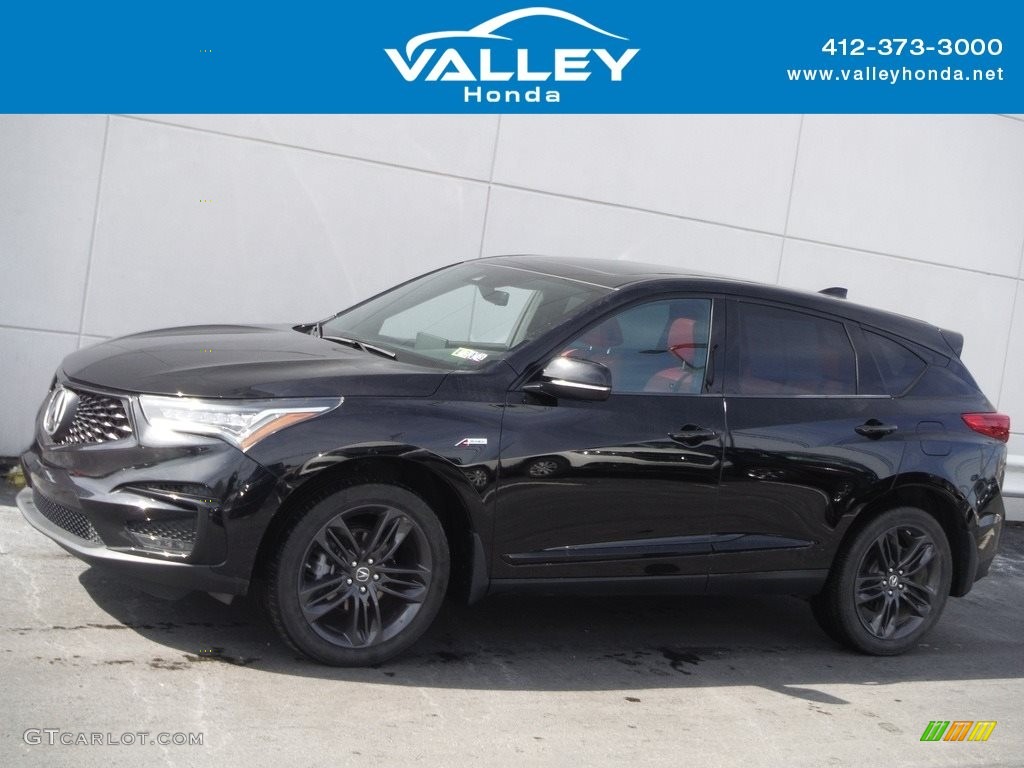 2019 RDX A-Spec AWD - Majestic Black Pearl / Red photo #2
