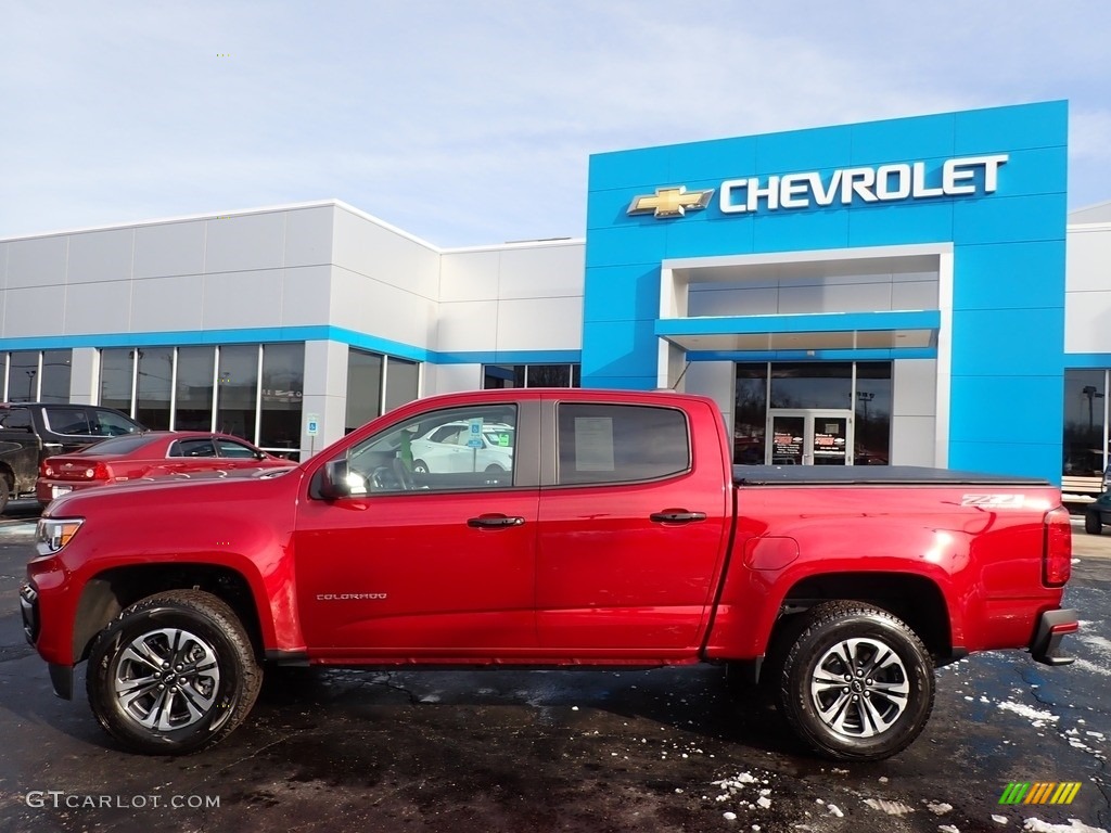 2021 Colorado Z71 Crew Cab 4x4 - Cherry Red Tintcoat / Jet Black photo #3