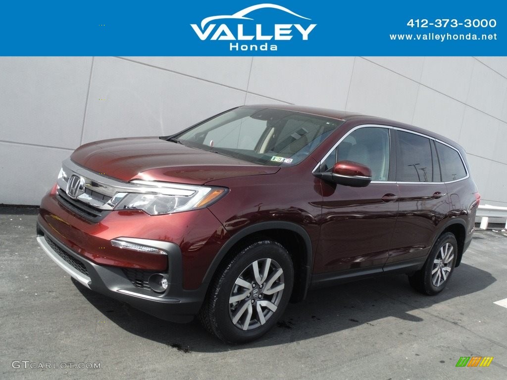 2019 Pilot EX-L AWD - Deep Scarlet Pearl / Beige photo #1