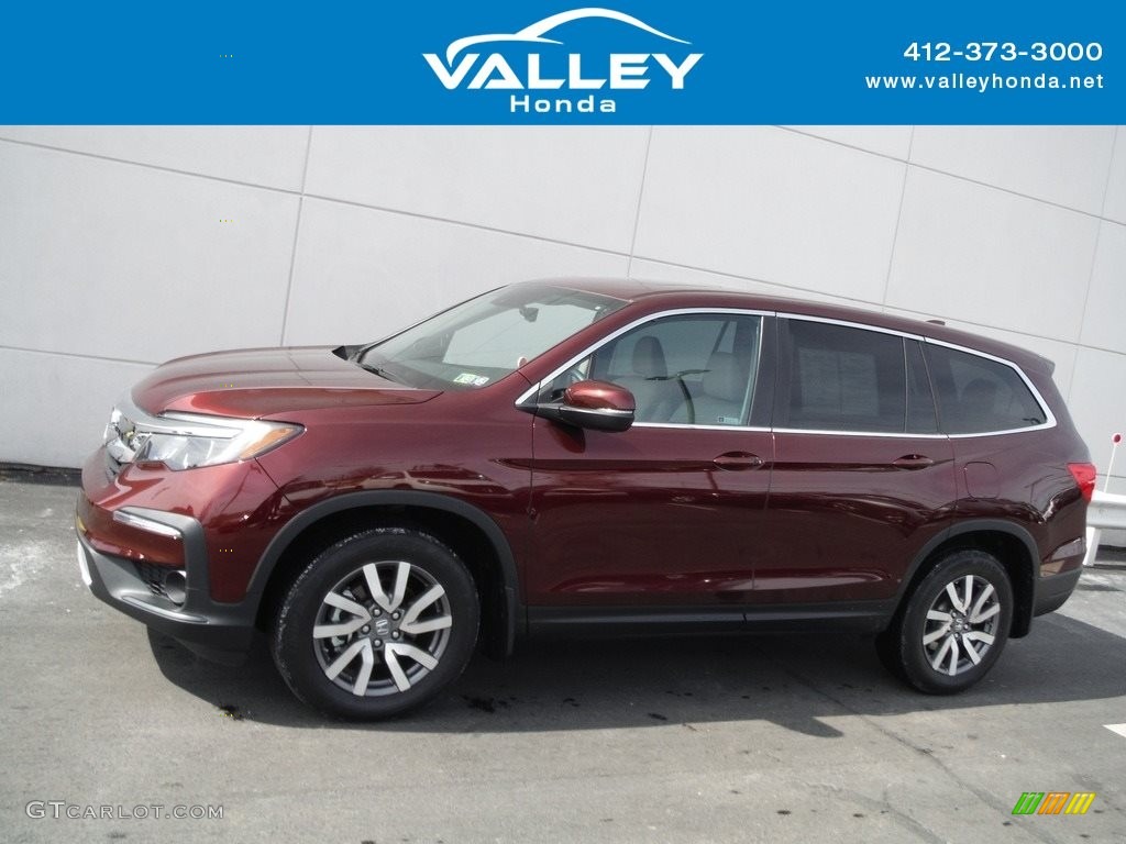 2019 Pilot EX-L AWD - Deep Scarlet Pearl / Beige photo #2