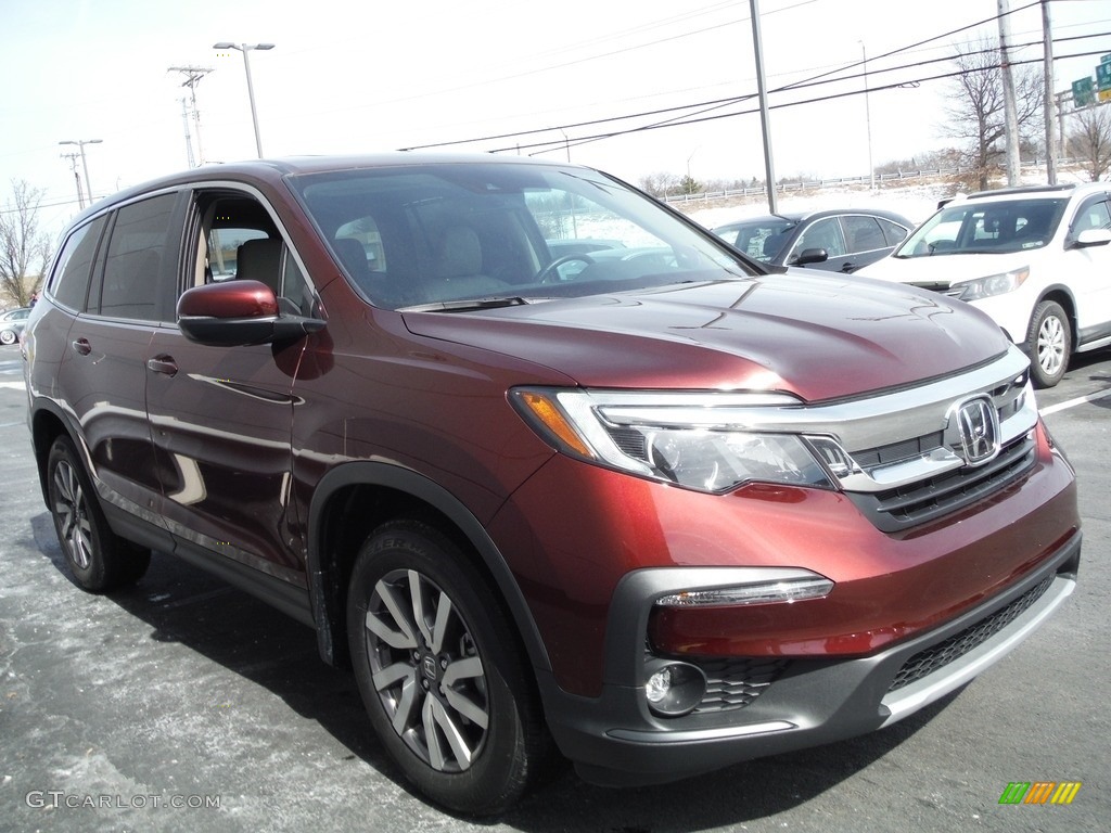 2019 Pilot EX-L AWD - Deep Scarlet Pearl / Beige photo #5