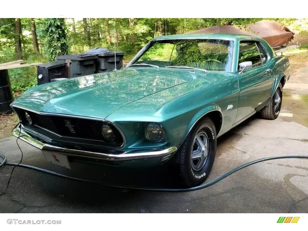 1969 Mustang Hardtop - Silver Jade / Black photo #1