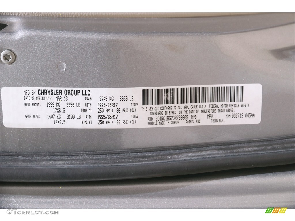 2013 Town & Country Touring - Billet Silver Metallic / Black/Light Graystone photo #22