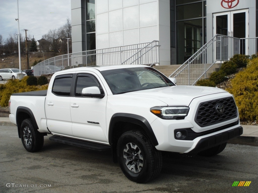 Super White 2021 Toyota Tacoma TRD Sport Double Cab 4x4 Exterior Photo #143917598