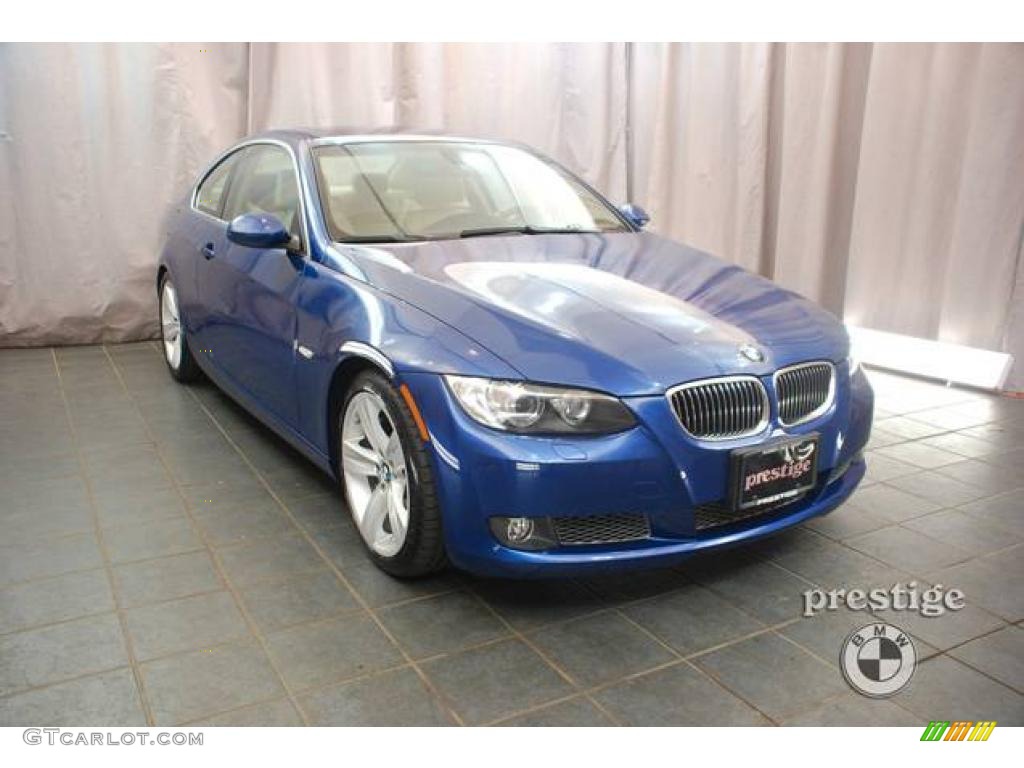 2008 3 Series 335i Coupe - Montego Blue Metallic / Beige photo #7