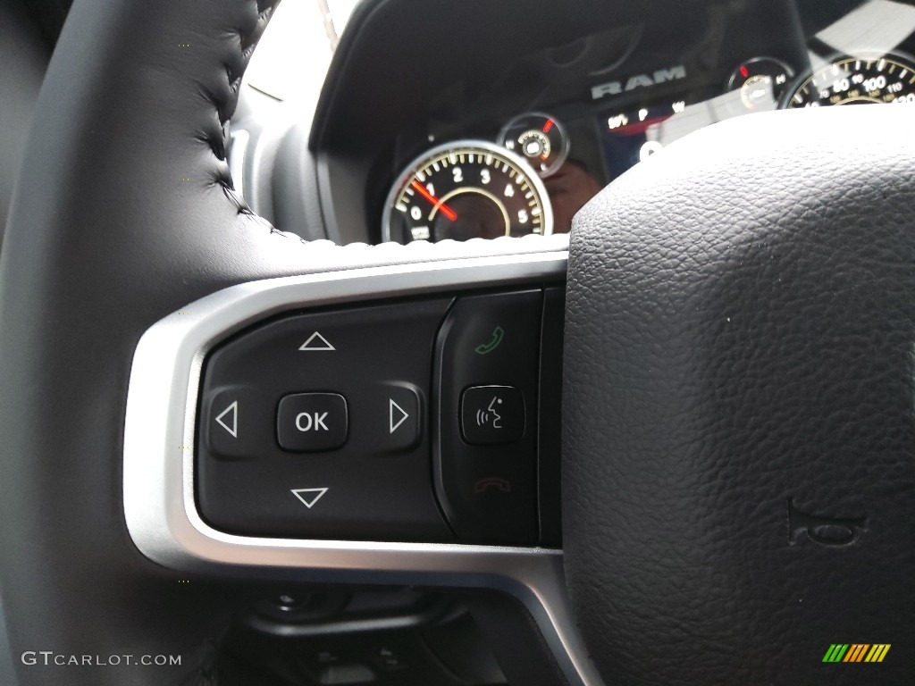 2022 Ram 1500 Big Horn Quad Cab Black/Diesel Gray Steering Wheel Photo #143922083