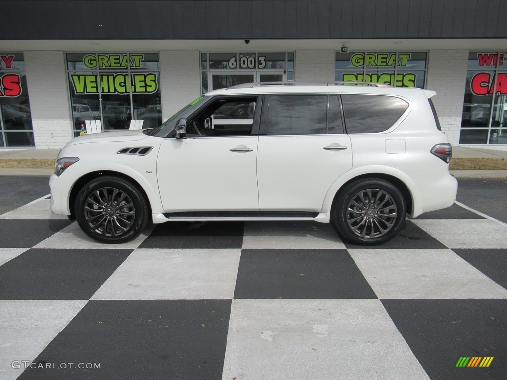 2016 QX80 Limited AWD - Majestic White / Truffle Brown photo #1