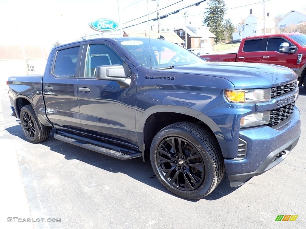 2019 Silverado 1500 Custom Crew Cab 4WD - Northsky Blue Metallic / Jet Black photo #8