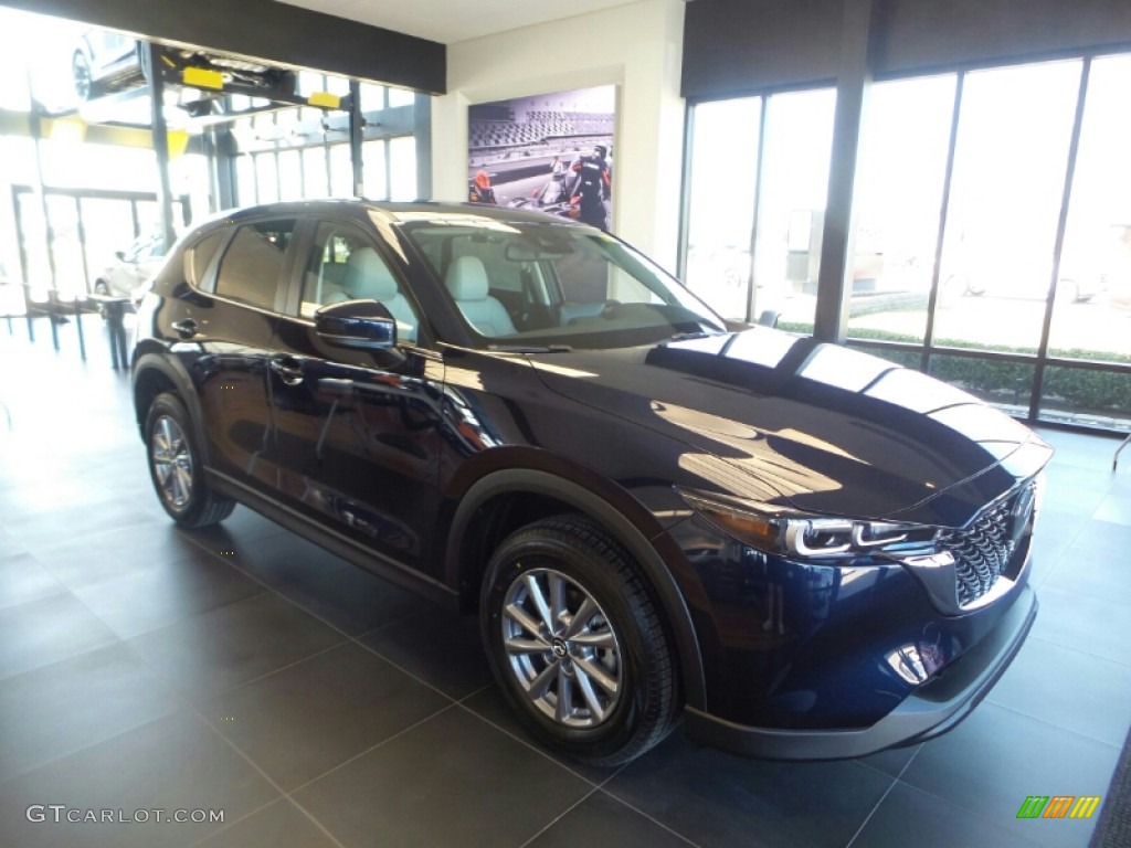 2022 CX-5 S Preferred AWD - Deep Crystal Blue Mica / Parchment photo #1