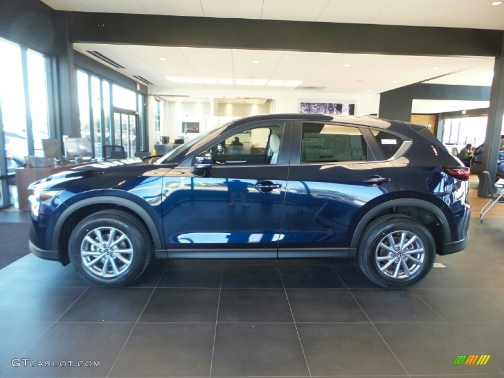 2022 CX-5 S Preferred AWD - Deep Crystal Blue Mica / Parchment photo #6
