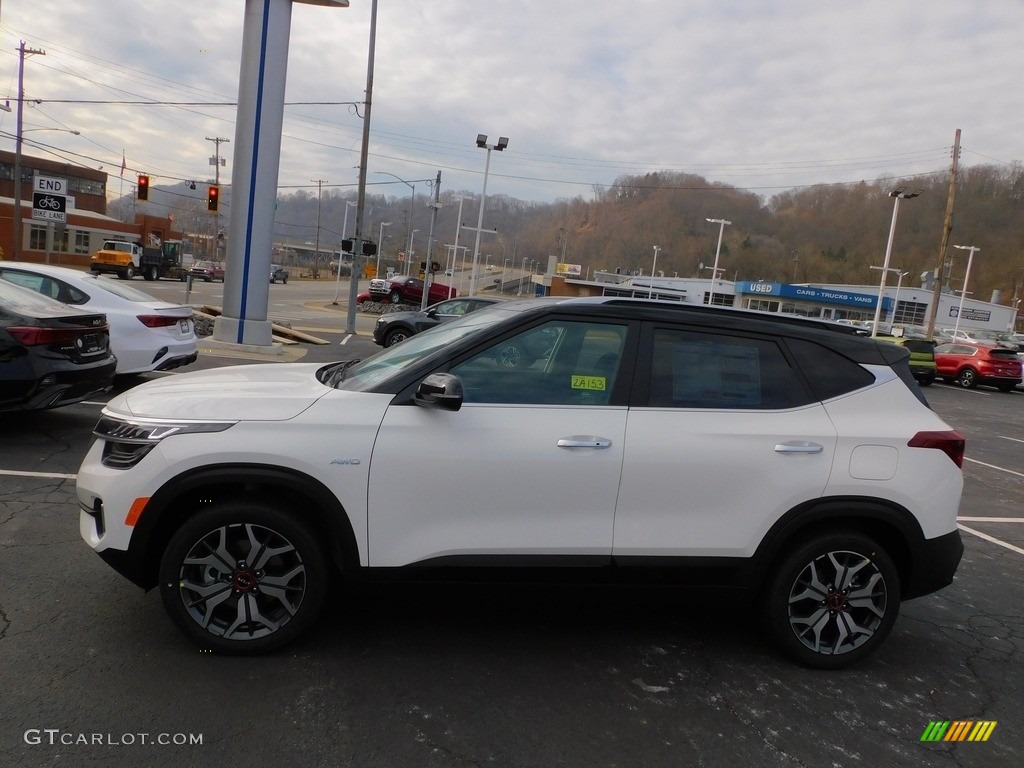 Snow White Pearl 2022 Kia Seltos SX AWD Exterior Photo #143927341