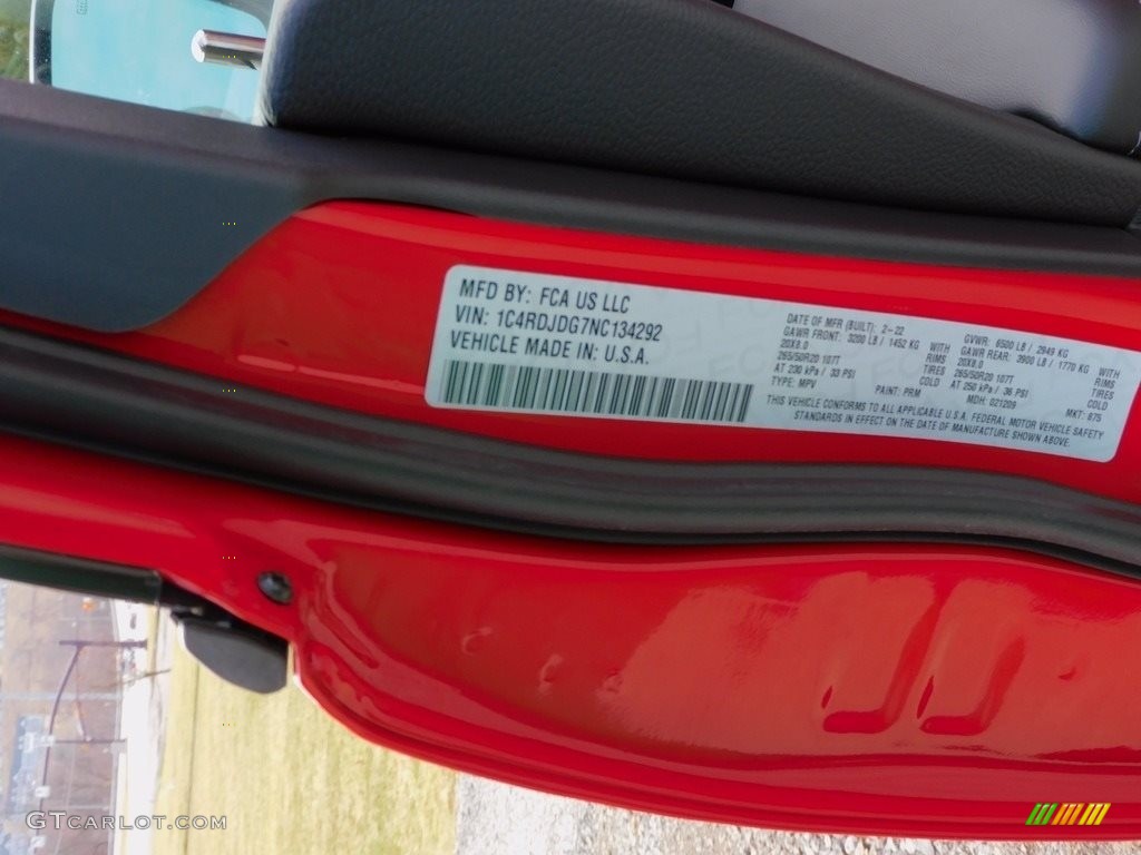 2022 Durango GT AWD - Redline 2 Coat Pearl / Black photo #20