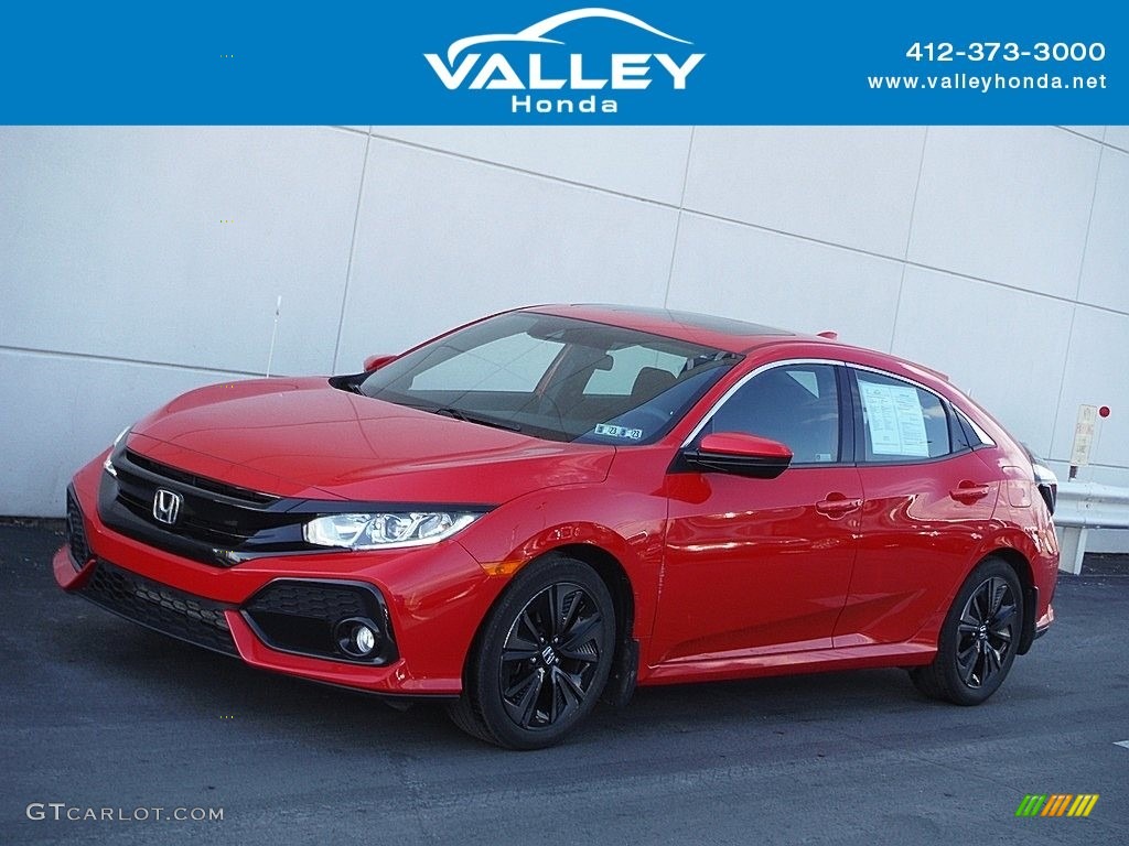 2019 Civic EX Hatchback - Rallye Red / Black photo #1