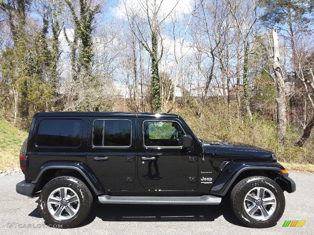 Black 2020 Jeep Wrangler Unlimited Sahara 4x4 Exterior Photo #143932801