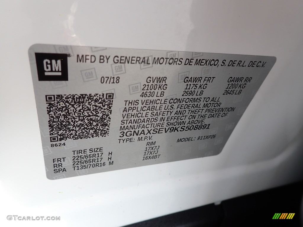 2019 Equinox LS AWD - Summit White / Medium Ash Gray photo #28