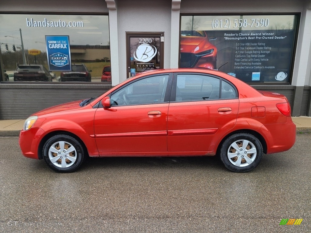 2010 Rio LX Sedan - Tropical Red / Gray photo #1