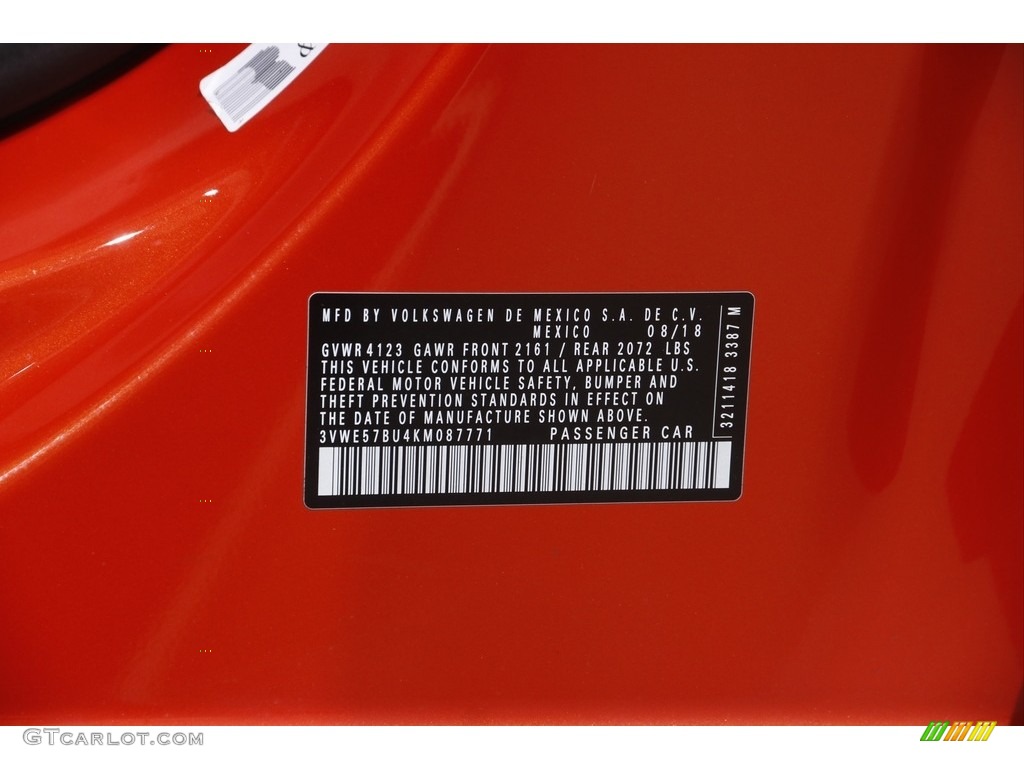 2019 Jetta SEL - Habanero Orange / Storm Gray photo #21
