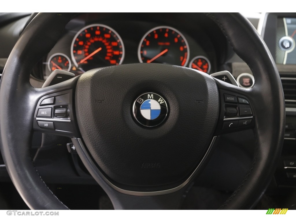 2013 BMW 6 Series 650i xDrive Coupe Black Steering Wheel Photo #143940357