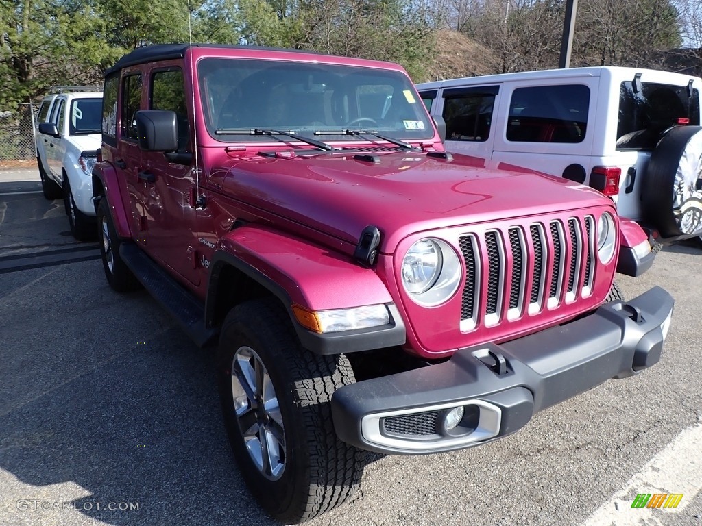 2022 Wrangler Unlimited Sahara 4x4 - Snazzberry Pearl / Black photo #2