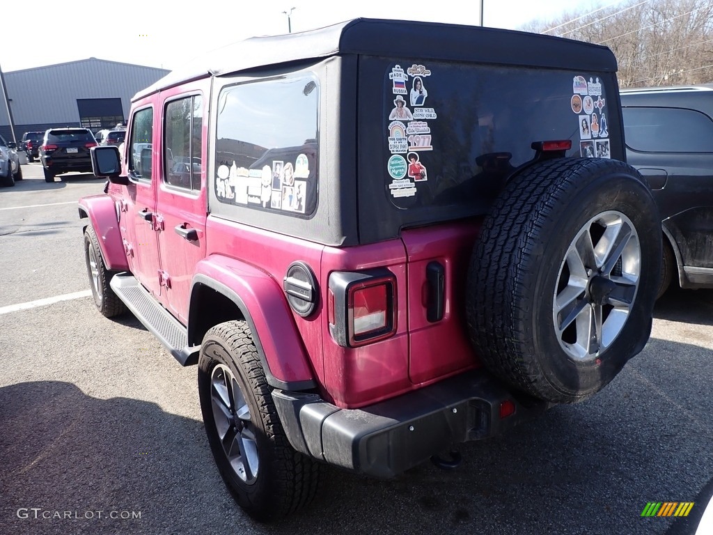 2022 Wrangler Unlimited Sahara 4x4 - Snazzberry Pearl / Black photo #3