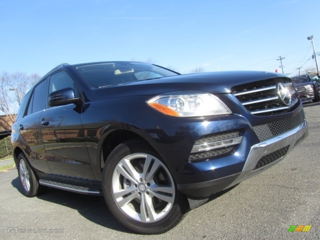 2015 ML 350 4Matic - Lunar Blue Metallic / Almond Beige/Mocha photo #1