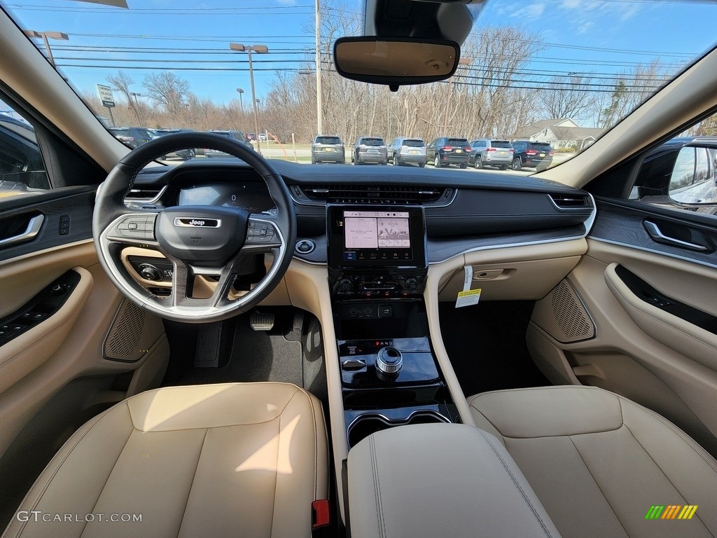 Global Black/Wicker Beige Interior 2022 Jeep Grand Cherokee L Limited 4x4 Photo #143945407