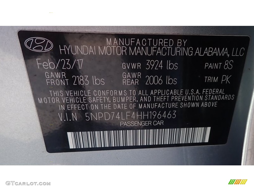 2017 Elantra SE - Gray / Gray photo #41